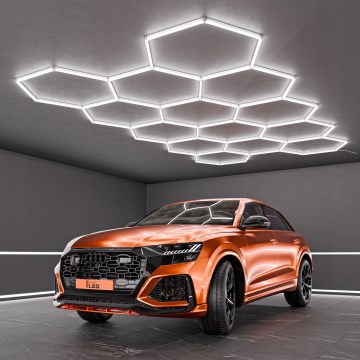 LED таванно осветително тяло HEXAGON LED/570W/85-265V 6500K 522x298 см CRI 90 IP44 бяло