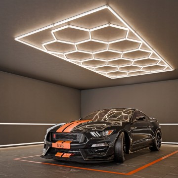 LED таванно осветително тяло HEXAGON LED/696W/85-265V 4000K 484x243 см CRI 90 IP54 бяло