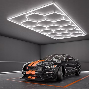 LED таванно осветително тяло HEXAGON LED/696W/85-265V 6500K 484x243 cm CRI 90 IP44 бяло