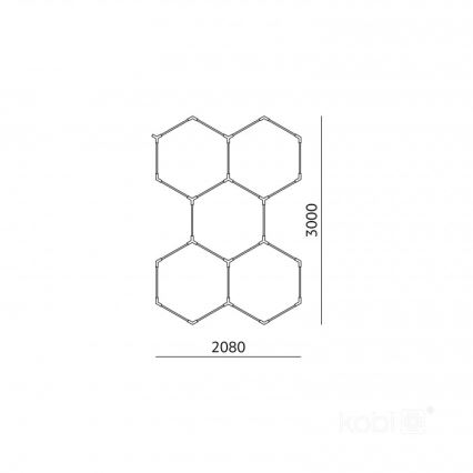 LED таванно осветително тяло HEXLINE LED/216W/230V 4000K 208x300 см бяло