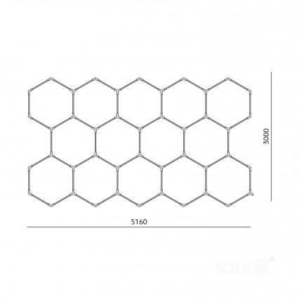 LED таванно осветително тяло HEXLINE LED/513W/230V 6500K 300x516 см бяло