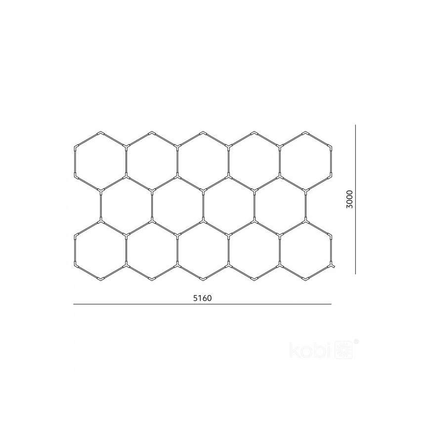 LED таванно осветително тяло HEXLINE LED/513W/230V 6500K 300x516 см бяло