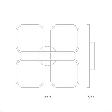 LED таванно осветително тяло HIDALGO LED/40W/230V черно