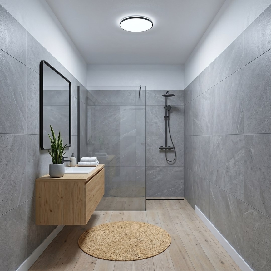 LED таванно осветително тяло HUGO LED/12/18/24W/230V 3000/4000/6500K Ø 30 см IP54 черно