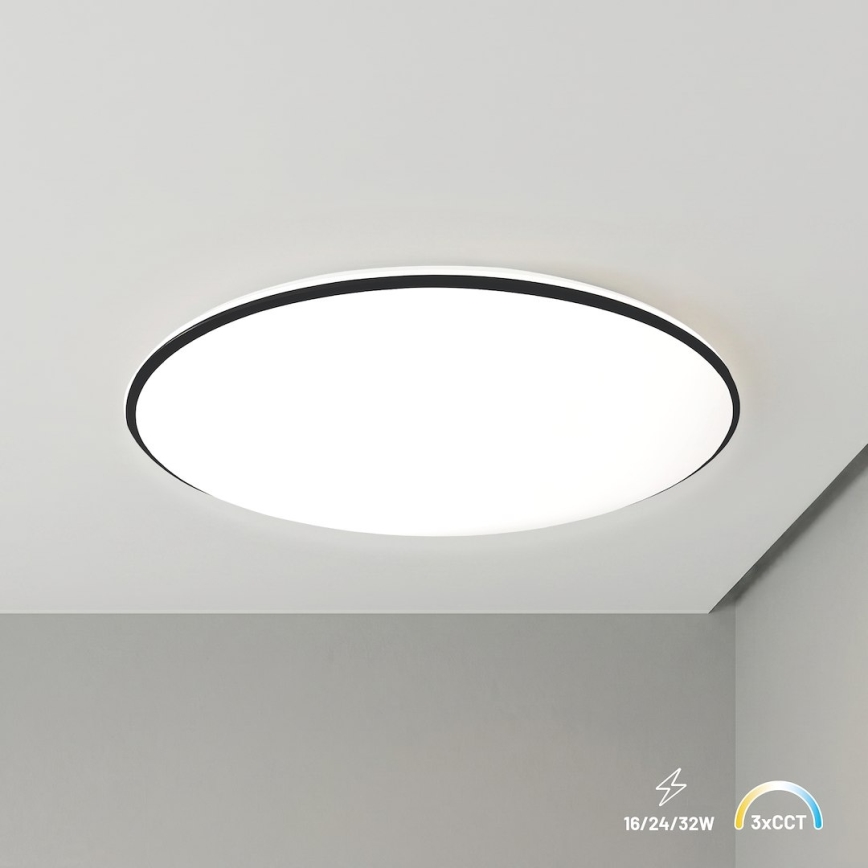 LED таванно осветително тяло HUGO LED/16/24/32W/230V 3000/4000/6500K Ø 37 cm IP54 черно
