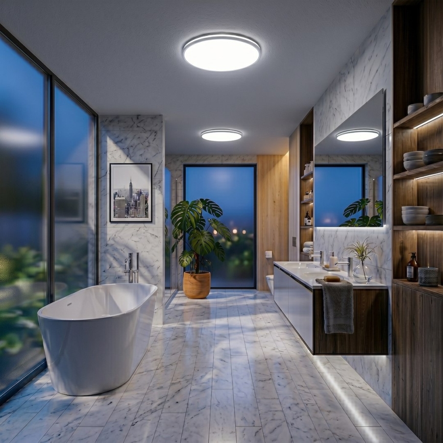 LED таванно осветително тяло HUGO LED/21/32/42W/230V 3000/4000/6500K Ø 45 см IP54 бял