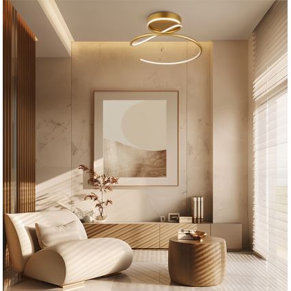 LED таванно осветително тяло JILL LED/27W/230V Ø 50 см златисто