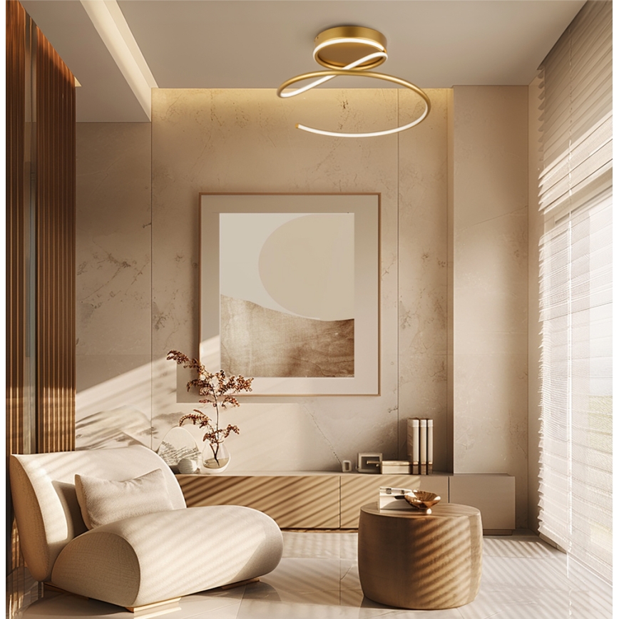 LED таванно осветително тяло JILL LED/27W/230V Ø 50 см златисто