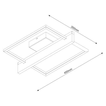 LED таванно осветително тяло LARYSA LED/11,5W/230V 35x45 cm в цвят бор