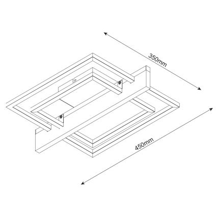 LED таванно осветително тяло LARYSA LED/23W/230V 35x45 сосна