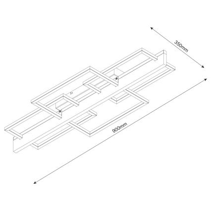 LED таванно осветително тяло LARYSA LED/35W/230V 35x90 см в цвят бор