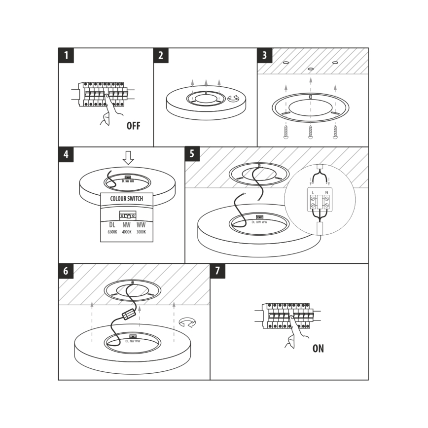 LED таванно осветително тяло LED/18W/230V 3000/4000/6500K Ø 23 см кафяво