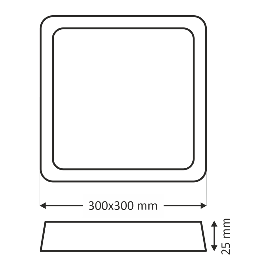 LED таванно осветително тяло LED/24W/230V 3000/4000/6500K 30x30 см черно