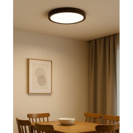 LED таванно осветително тяло LED/24W/230V 3000/4000/6500K Ø 30 см кафяво