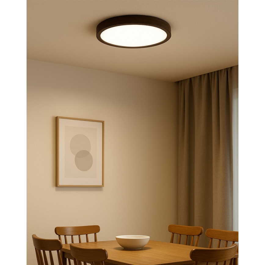 LED таванно осветително тяло LED/24W/230V 3000/4000/6500K Ø 30 см кафяво