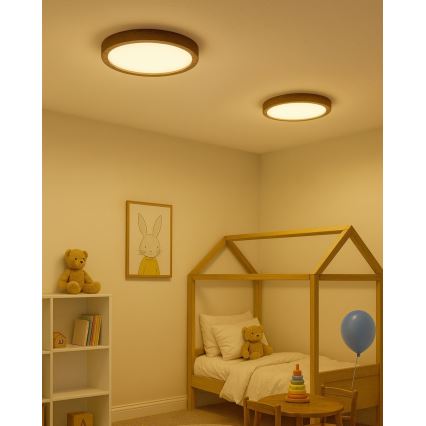 LED таванно осветително тяло LED/24W/230V 3000/4000/6500K Ø 30 см кафяво