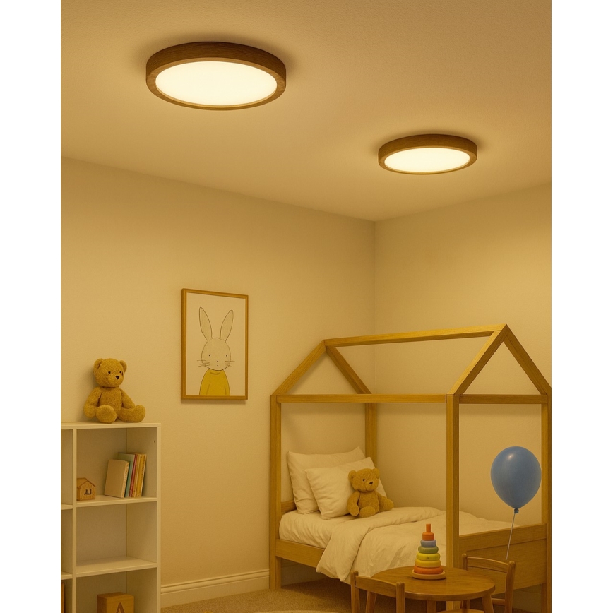 LED таванно осветително тяло LED/24W/230V 3000/4000/6500K Ø 30 см кафяво