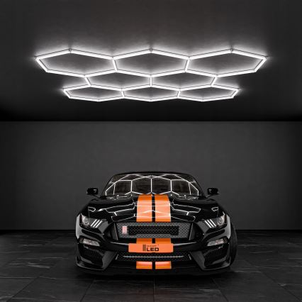 LED таванно осветително тяло HEXAGON LED/280W/85-265V 6500K 313x298 см CRI 90 IP54 бяло