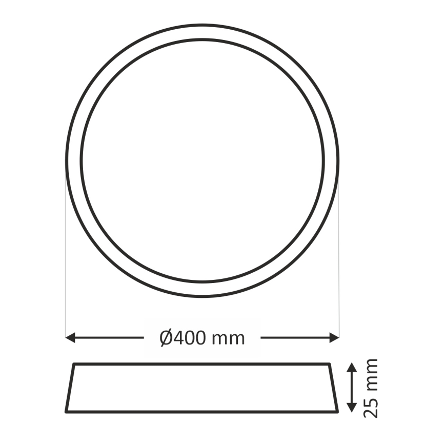 LED таванно осветително тяло LED/32W/230V 3000/4000/6500K Ø 40 cm черно
