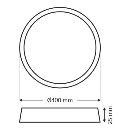 LED таванно осветително тяло LED/32W/230V 3000/4000/6500K Ø 40 cm черно