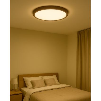 LED таванно осветително тяло LED/32W/230V 3000/4000/6500K Ø 40 cm кафяво