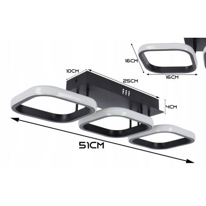 LED таванно осветително тяло LED/33W/230V черно