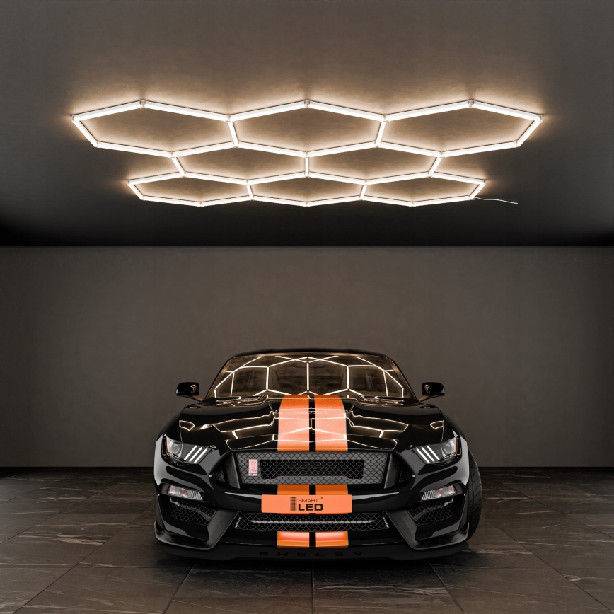 LED таванно осветително тяло HEXAGON LED/350W/85-265V 4000K 313x298 cm CRI 90 IP44 бяло