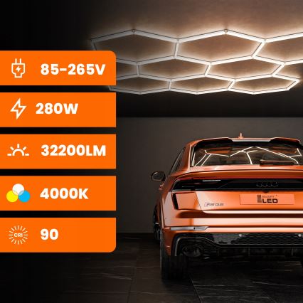 LED таванно осветително тяло HEXAGON LED/350W/85-265V 4000K 313x298 cm CRI 90 IP44 бяло