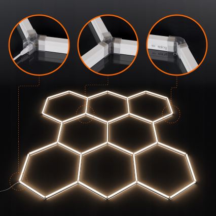 LED таванно осветително тяло HEXAGON LED/350W/85-265V 4000K 313x298 cm CRI 90 IP44 бяло