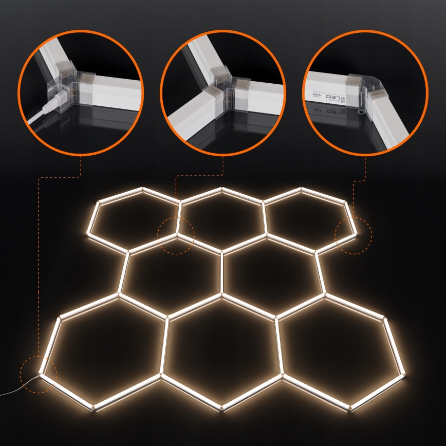 LED таванно осветително тяло HEXAGON LED/350W/85-265V 4000K 313x298 cm CRI 90 IP44 бяло