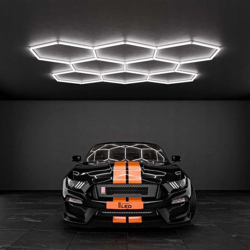 LED таванно осветително тяло HEXAGON LED/350W/85-265V 6500K 313x298 см CRI 90 IP44 бяло