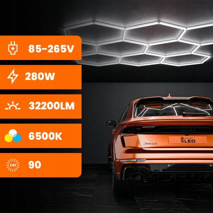 LED таванно осветително тяло HEXAGON LED/350W/85-265V 6500K 313x298 см CRI 90 IP44 бяло