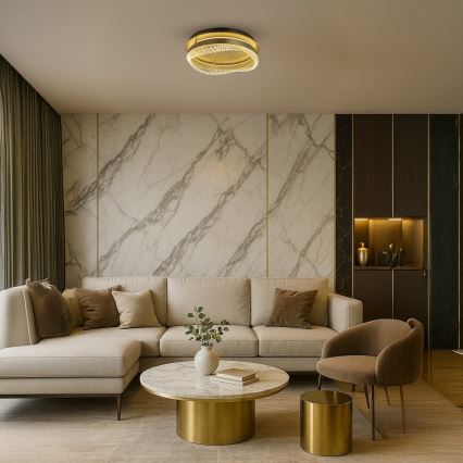 LED таванно осветително тяло LED/36W/230V Ø 43 cm златисто