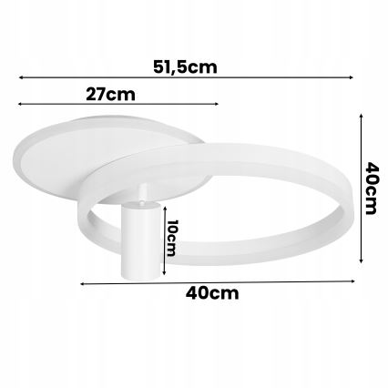 LED таванно осветително тяло LED/38W/230V + 1xGU10/30W бяло