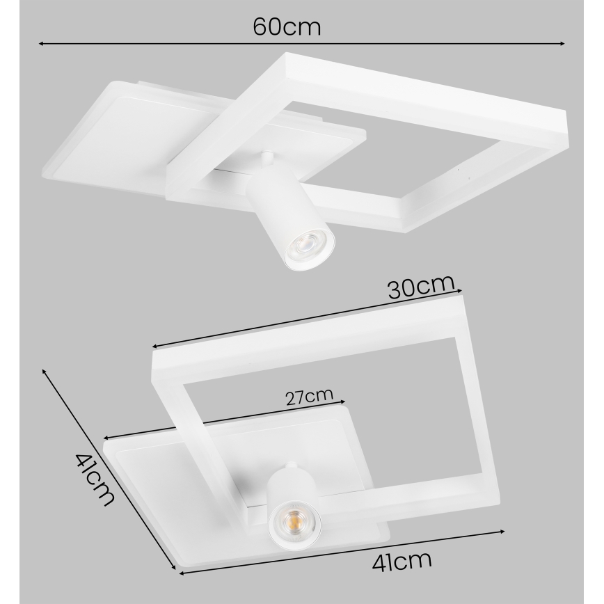 LED таванно осветително тяло LED/38W/230V + 1xGU10/30W бяло