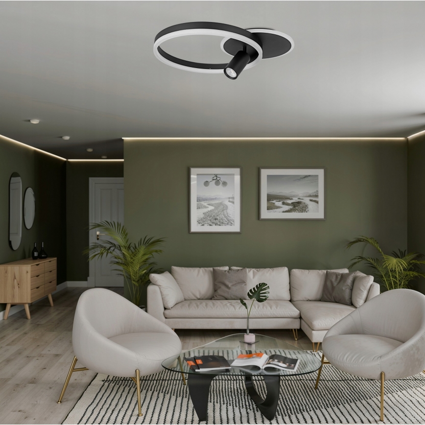 LED таванно осветително тяло LED/38W/230V + 1xGU10/30W черно