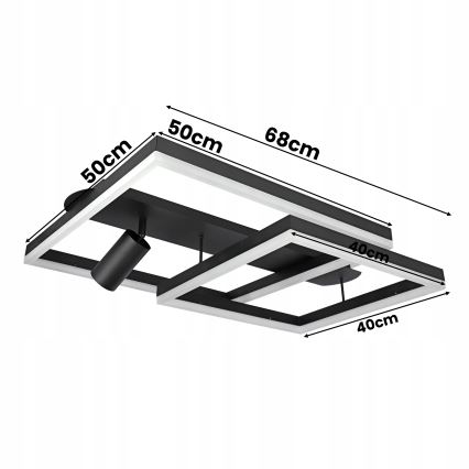 LED таванно осветително тяло LED/38W/230V + 1xGU10/30W черно