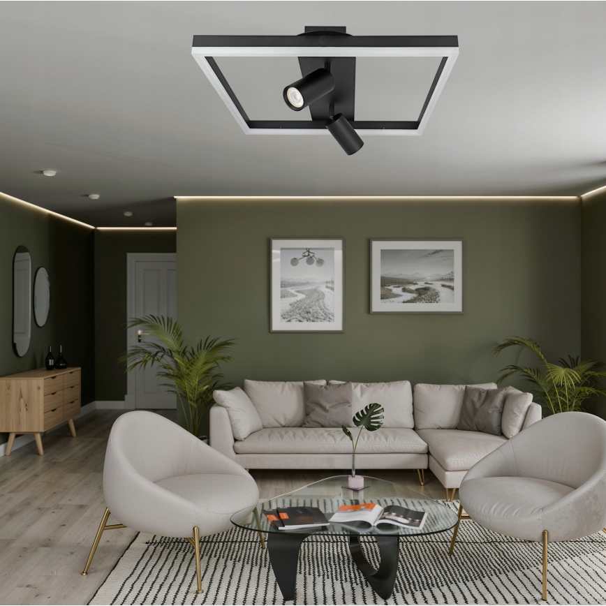 LED таванно осветително тяло LED/38W/230V + 2xGU10/30W черно