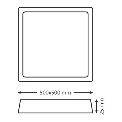 LED таванно осветително тяло LED/40W/230V 3000/4000/6500K 50x50 см бяло