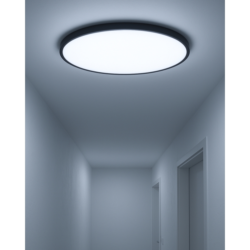 LED таванно осветително тяло LED/40W/230V 3000/4000/6500K Ø 50 см черно