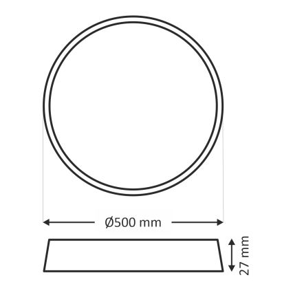 LED таванно осветително тяло LED/40W/230V 3000/4000/6500K Ø 50 см черно