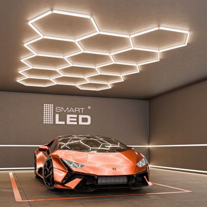 LED таванно осветително тяло HEXAGON LED/570W/85-265V 4000K 522x298 cm CRI 90 IP44 бяло