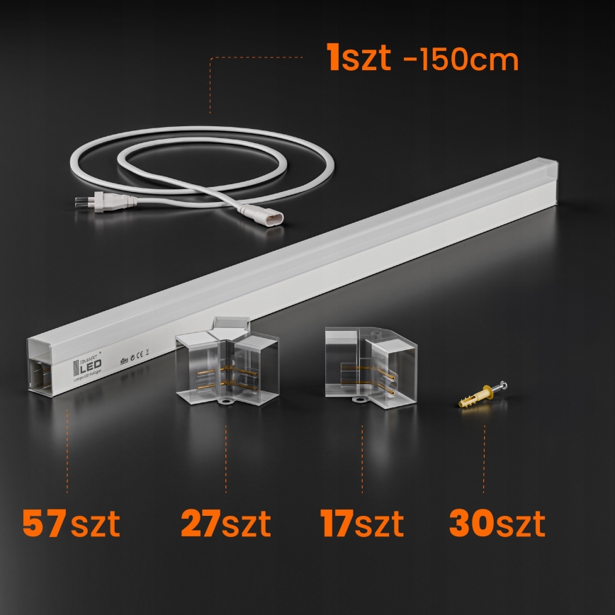 LED таванно осветително тяло HEXAGON LED/570W/85-265V 4000K 522x298 cm CRI 90 IP44 бяло