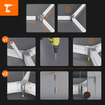LED таванно осветително тяло HEXAGON LED/570W/85-265V 4000K 522x298 cm CRI 90 IP44 бяло