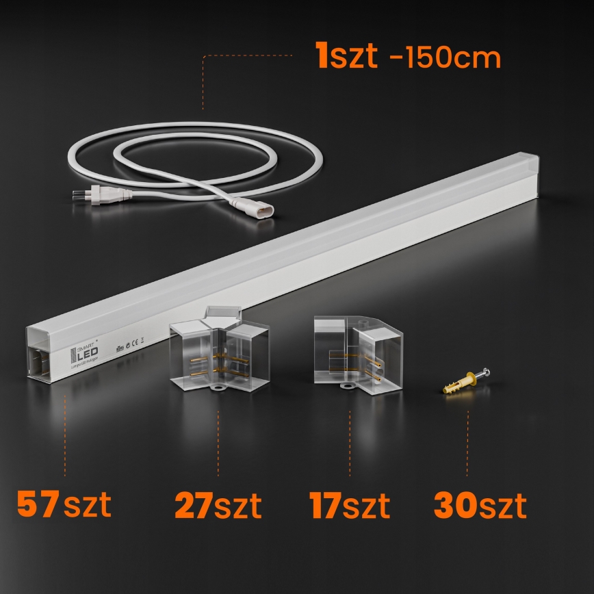LED таванно осветително тяло HEXAGON LED/570W/85-265V 6500K 522x298 см CRI 90 IP44 бяло