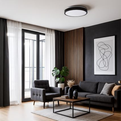 LED таванно осветително тяло LIBRA LED/24W/230V 4000K диаметър 39 cm черно
