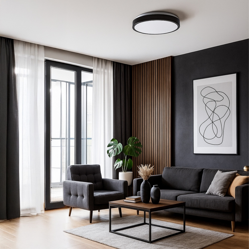 LED таванно осветително тяло LIBRA LED/24W/230V 4000K диаметър 39 cm черно