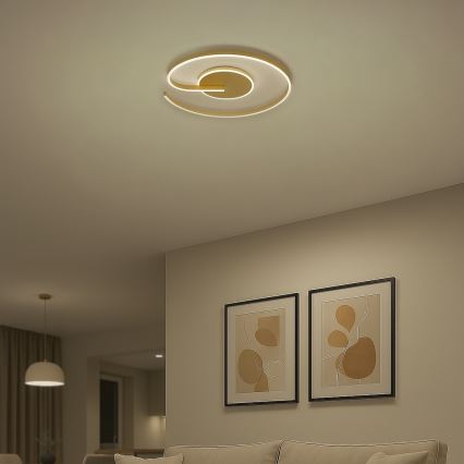 LED таванно осветително тяло LORENZO LED/22W/230V Ø 50 см, златно
