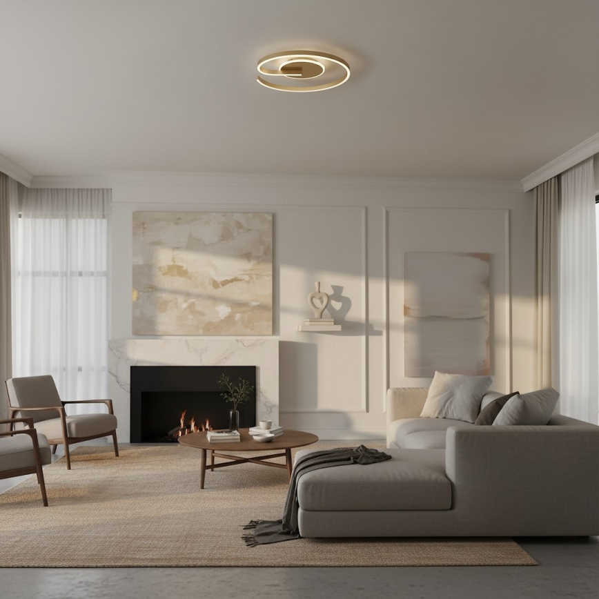 LED таванно осветително тяло LORENZO LED/22W/230V Ø 50 см, златно