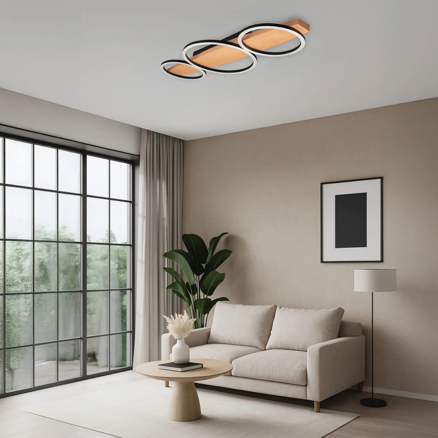 LED таванно осветително тяло MELISA LED/28W/230V 26,5x70 cm бор